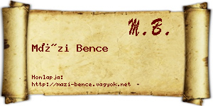 Mázi Bence névjegykártya